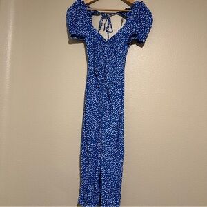 Zara Blue Polka Dot Midi Dress size M